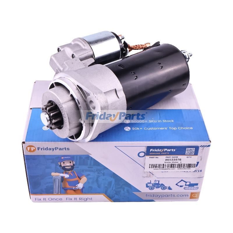 Démarreur 12V 10T RE533976 RE553507 pour tracteur John Deere 5036C 5103 5203 5303 5403 5036C 5045D 5045E 5050E 5055D 5055E 5058E 5060E 5065E 5067E 5075E