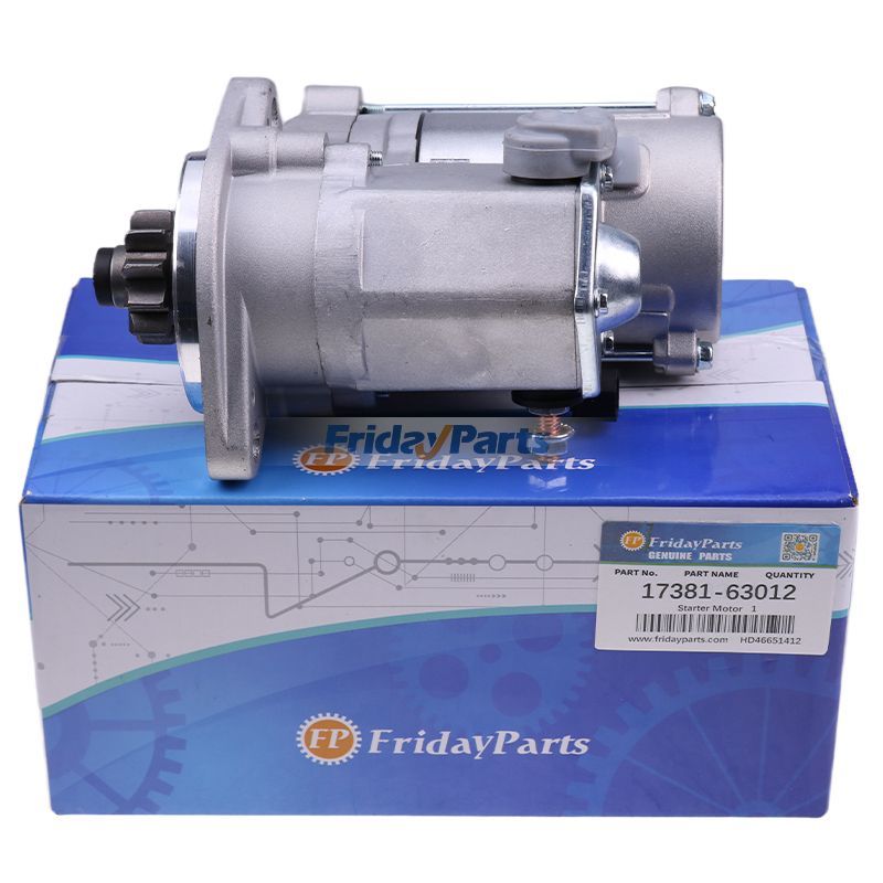 FridayParts 12V 11T Elektrischer Anlasser 17381-63012 für Kubota-Motor D1503 V2003 V2203 V2403 Traktor L3350 L3750 L4150 L4350 L4850 L5450