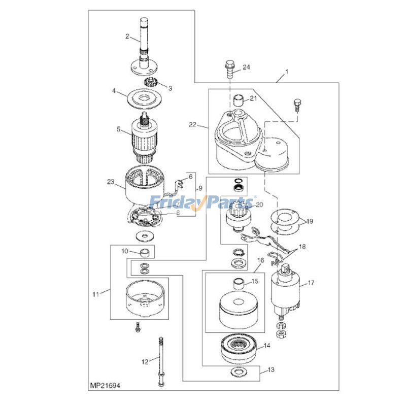 12V 11T Starter Motor Front For JOHN DEERE Mower,Tractor