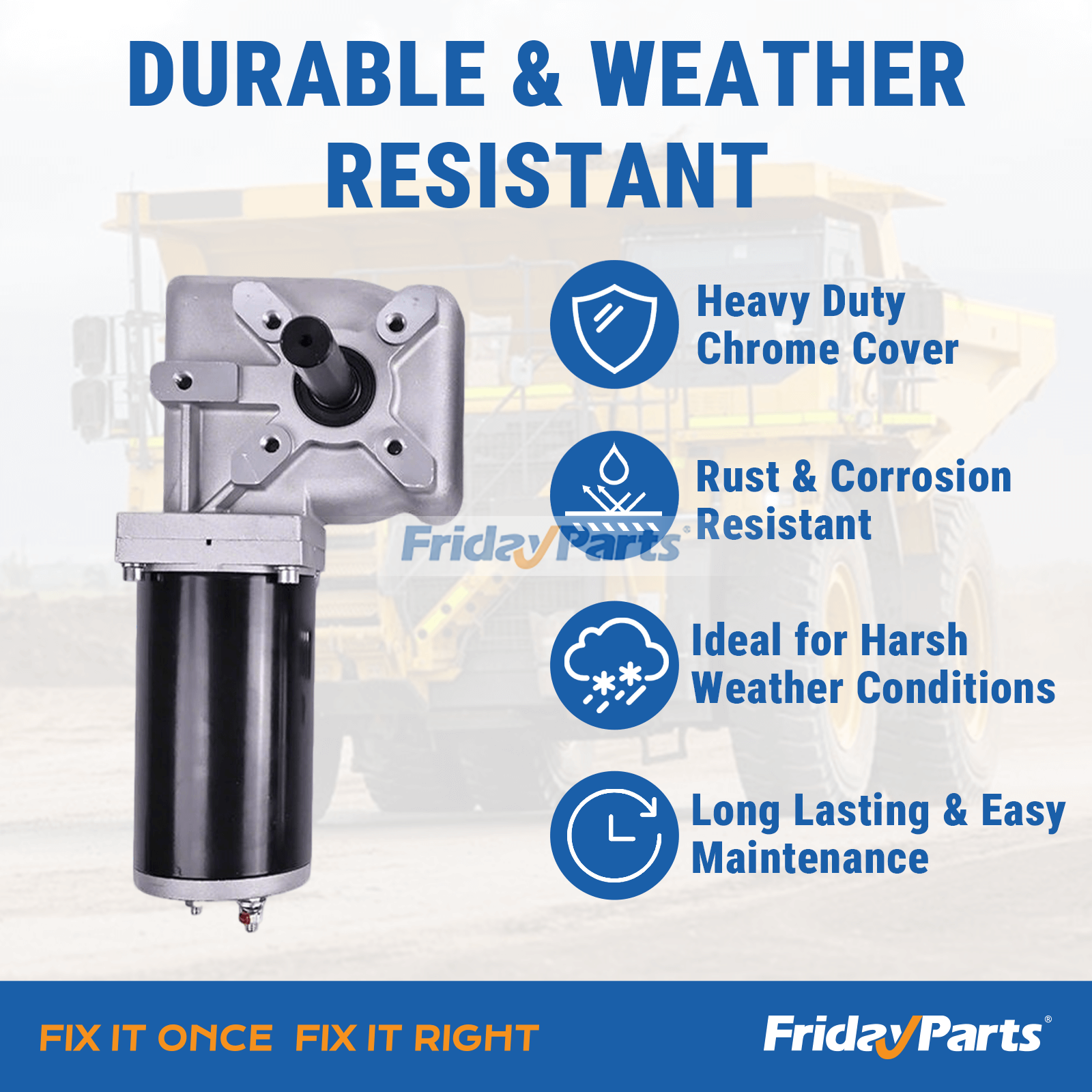 Moteur de bâche à rouleau pour camion à benne basculante 12 V 2,0 CV 90:1 1 200 W avec couvercle chromépourPour AUTRE MARQUE