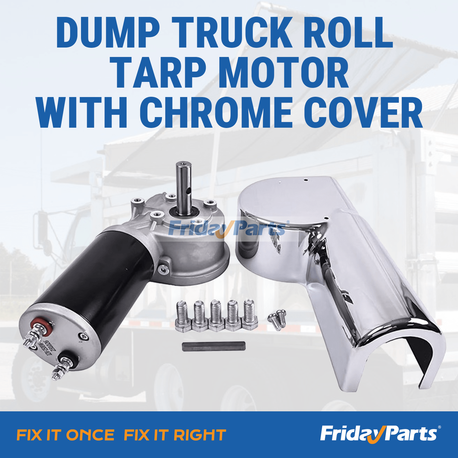 Dump Truck Roll Tarp Motor with Chrome Cover for Off-Road Truck