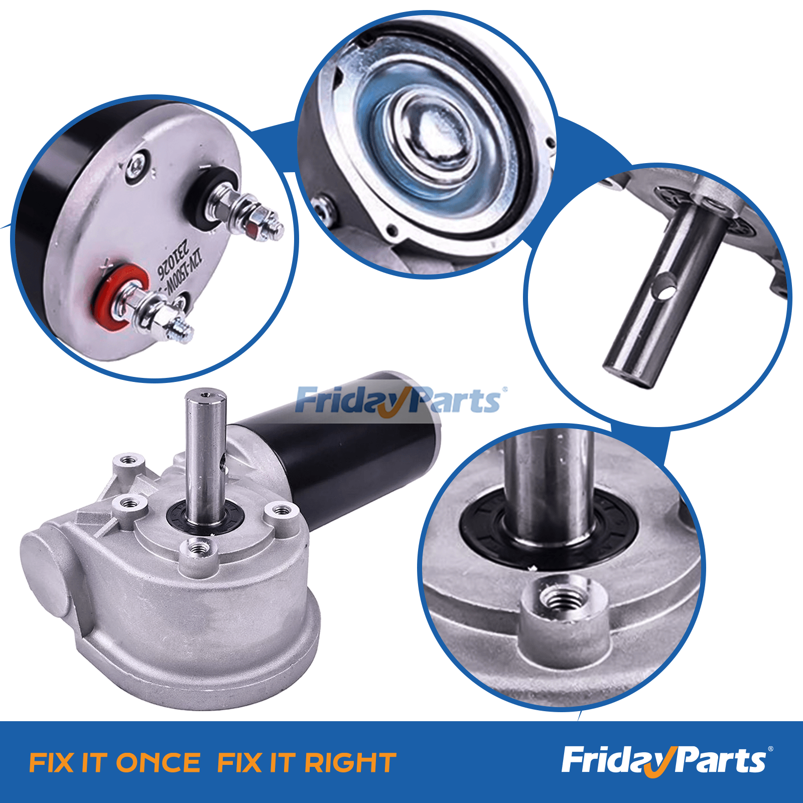 FridayParts Dump Truck Roll Tarp Motor with Chrome Cover