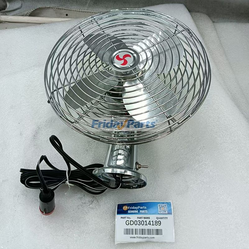 12V / 24V 2-Speed Chrome Metal Fan for Heavy-Duty Truck Car Camper Boat
