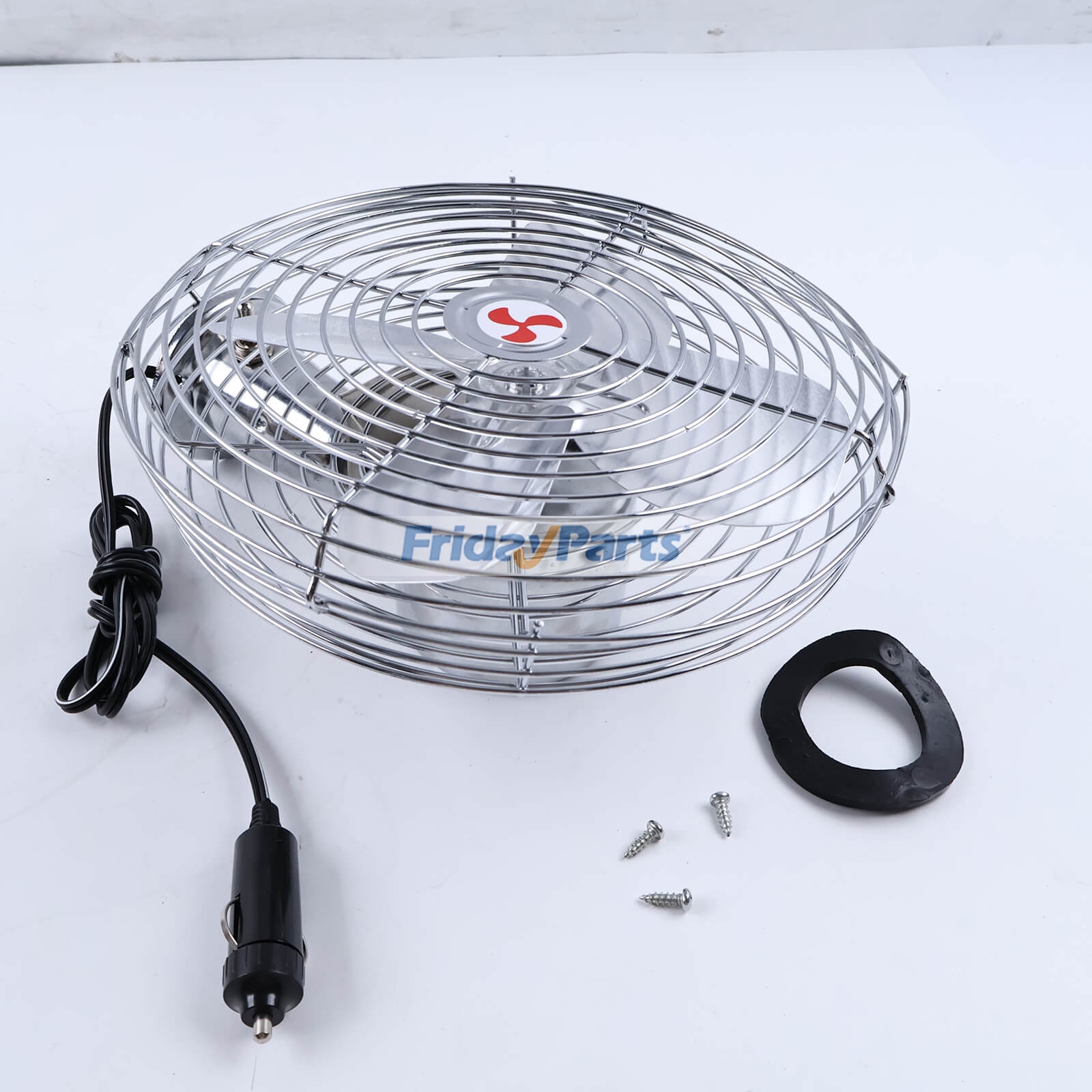 12V / 24V 2-Speed Chrome Metal Fan for Heavy-Duty Truck Car Camper Boat for less