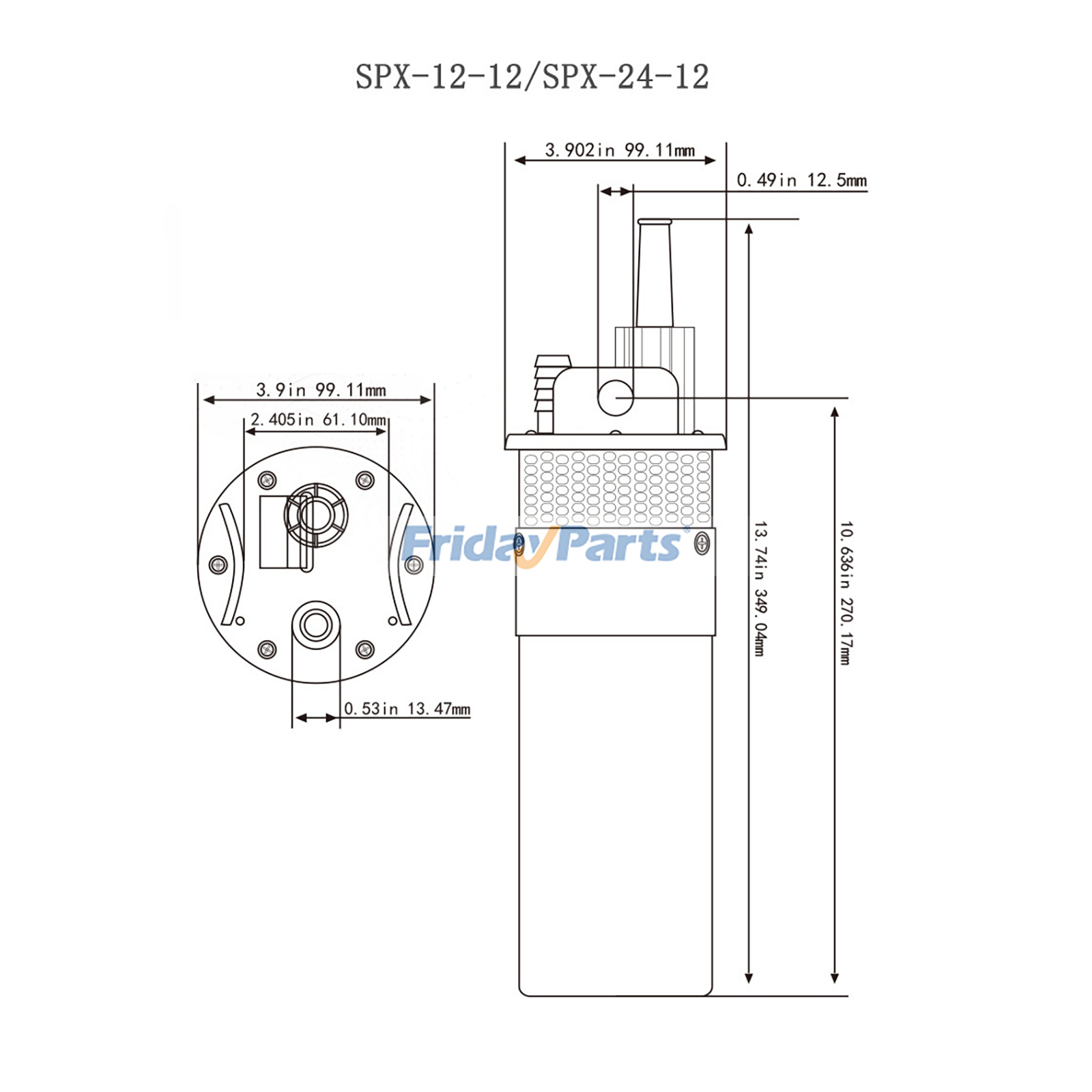 Bomba de agua solar sumergible Surgeflo SPX-12-12 SPX-24-12 de 12 V/24 V para riego. Para OTRA MARCA
