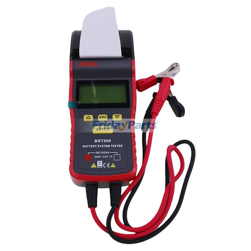Comprobador de batería Ancel de 12 V y 24 V con impresora térmica BST-500 para vehículos y camiones