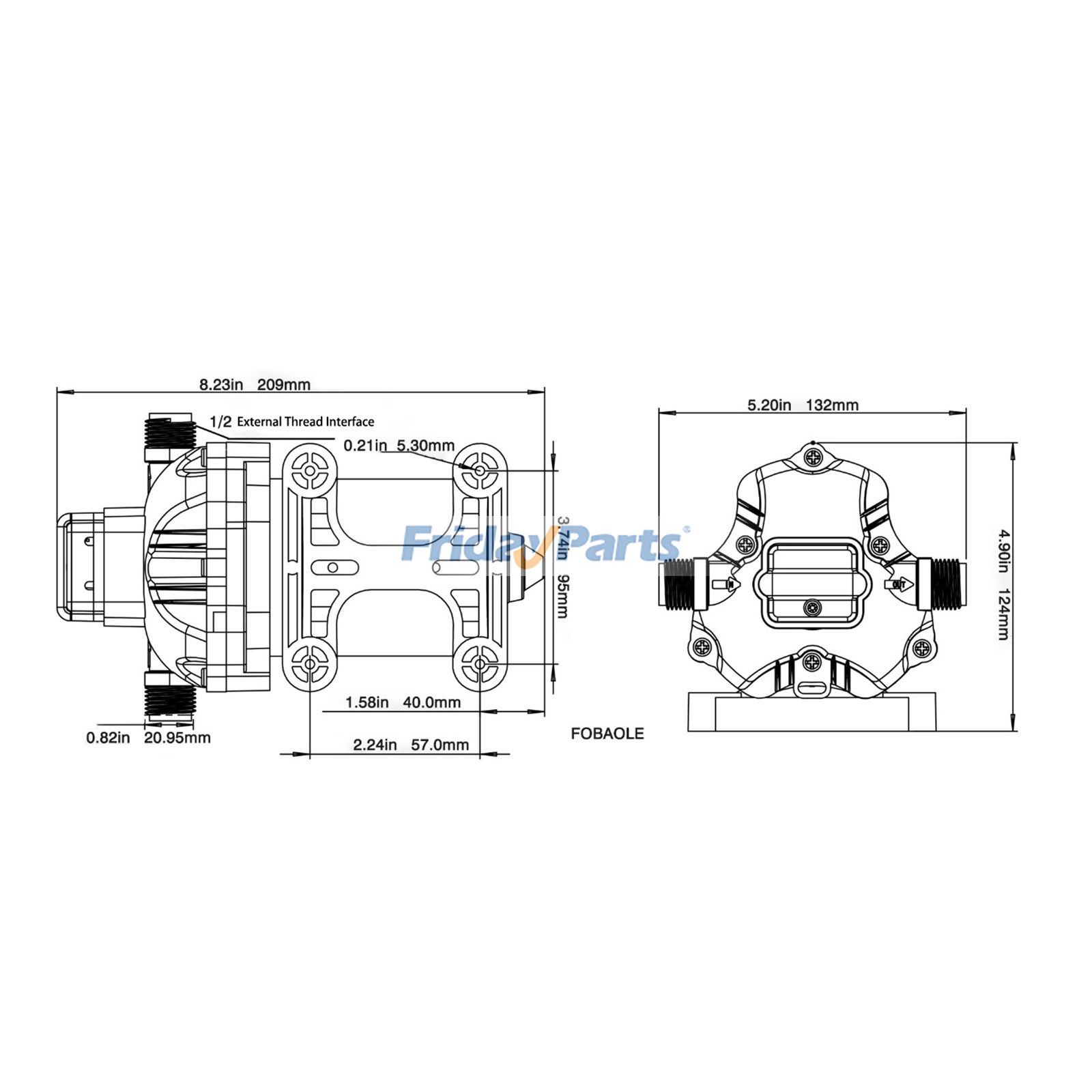 他ブランド用用12V / 24Vセルフプライミング電動ダイヤフラムポンプF33-102-045-1031 F33-102-045-2031 RV給水農業灌漑液体転送ヨットブースト用