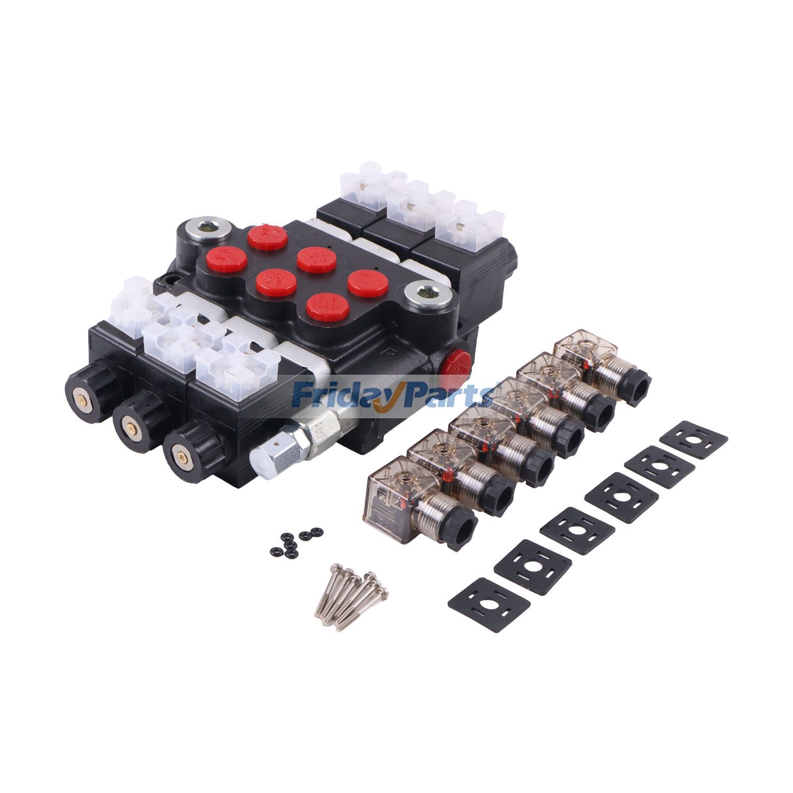 12V 3スプール 13 GPM 3600 PSI 複動油圧制御ソレノイドバルブ