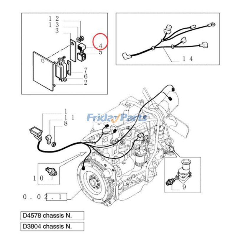 12V 30A Relay TS100 TS110 TS115 TS90  For New Holland Loader,Tractor