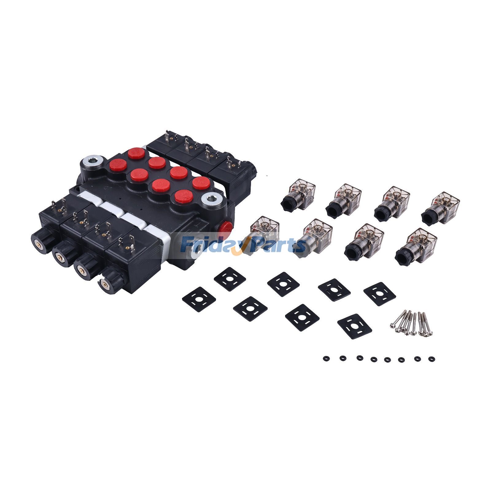 12V 4 Spool 13 GPM 3600 PSI Double Acting Hydraulic Control Solenoid Valve