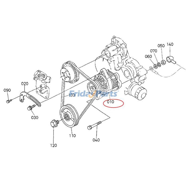 12V 40A Alternator 1K57464013 1K57464015 1K57464016 for Kubota