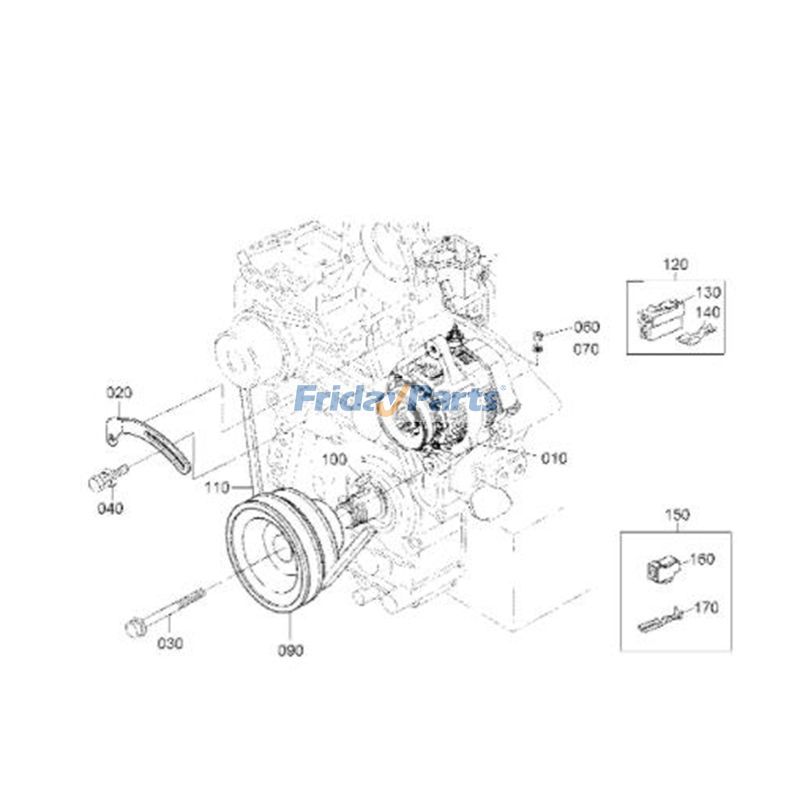 12V 45A Alternator Skid Steer For HYUNDAI Loader