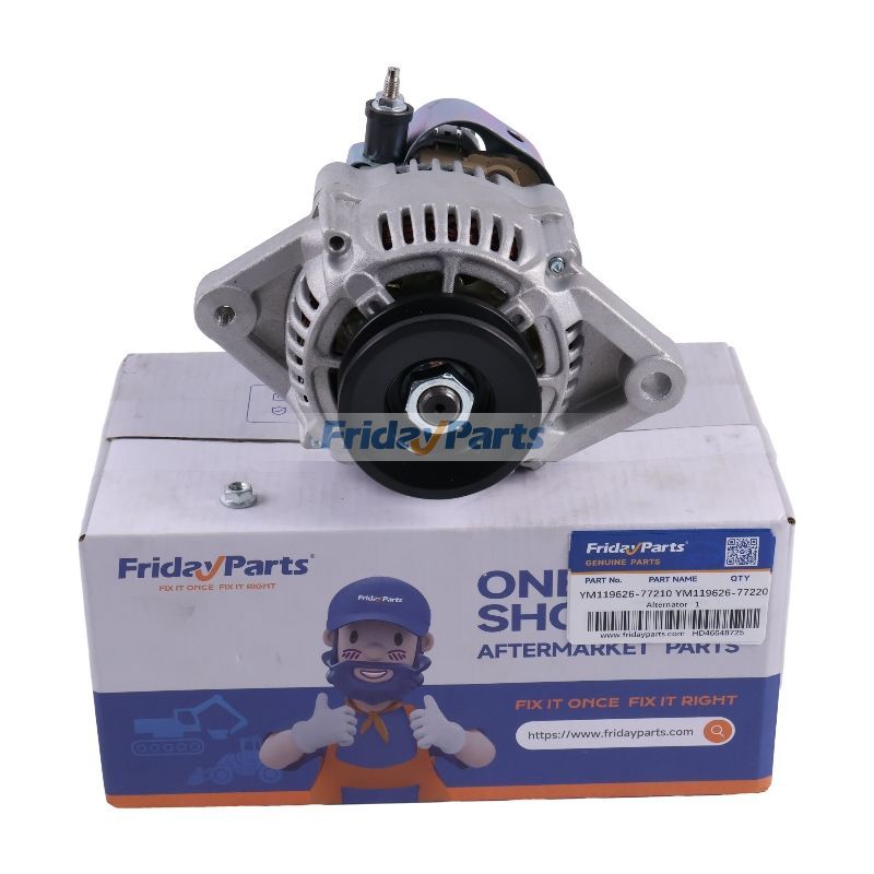 Alternador de 12 V 55 A YM119626-77210 YM119626-77220 para motor Komatsu 3D88E-7 4D88-6 4D88E-7 Excavadora PC20MR-2 PC30MR-3 PC35MR-3 PC45MR-5M0 PC50MR-2