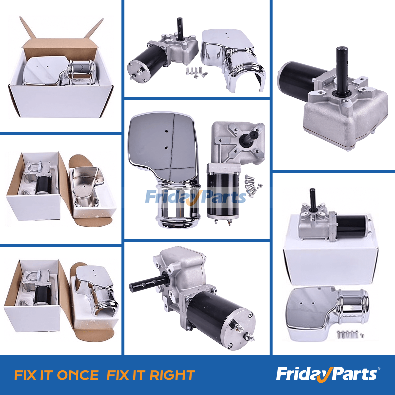 12V 600W 33Amps 76 RPM 60:1 Roll Tarp Motor Chrome Cover for Dump Truck for less