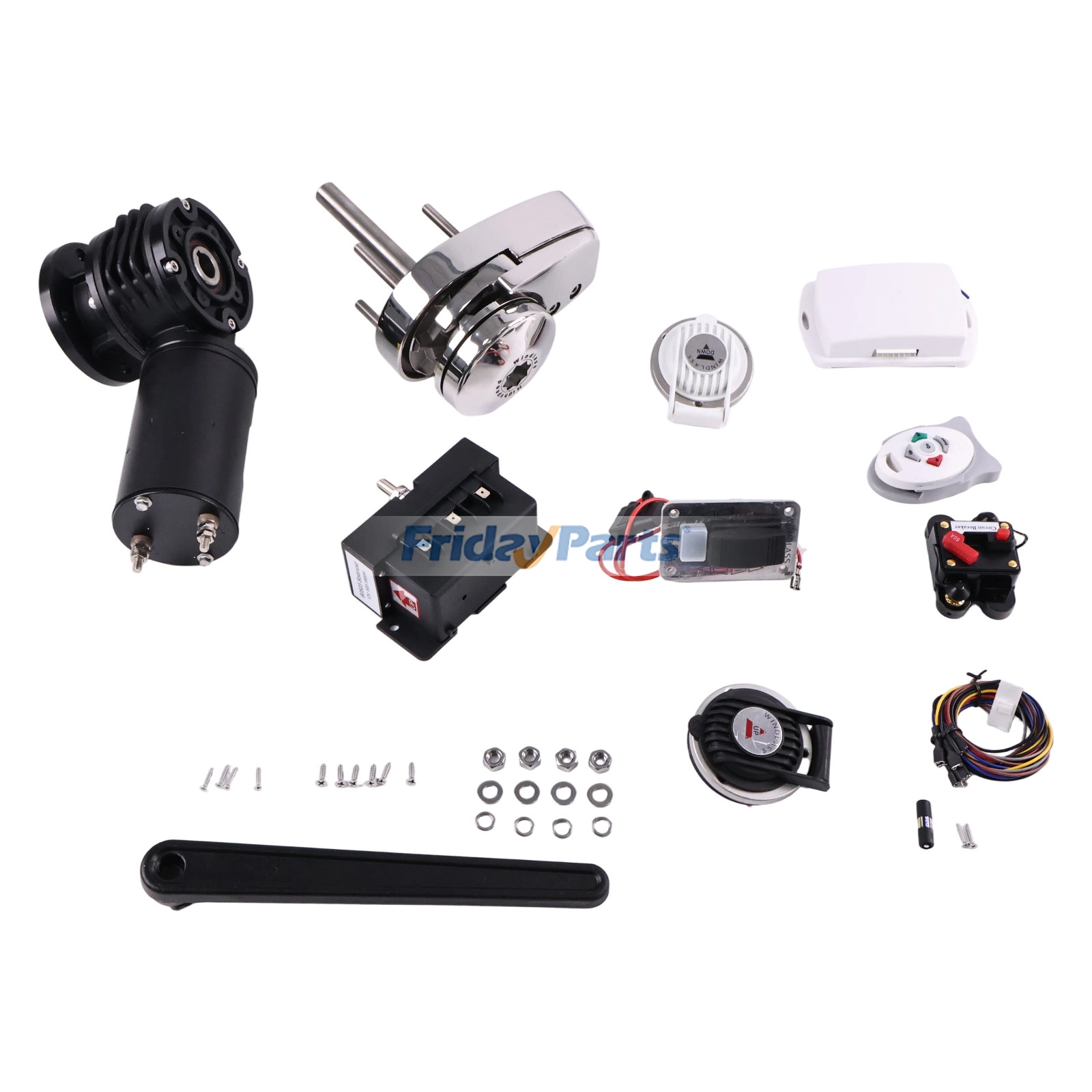 Kit de guindeau électrique haute vitesse pour treuil d'ancre robuste 12 V 600 W pour bateau et voiture