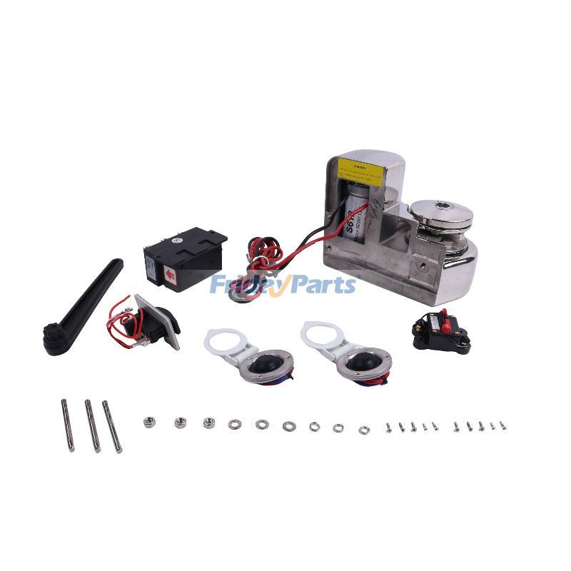 Kit de molinete horizontal de 12 V y 600 W para embarcaciones de hasta 35 pies/10 m para Marino