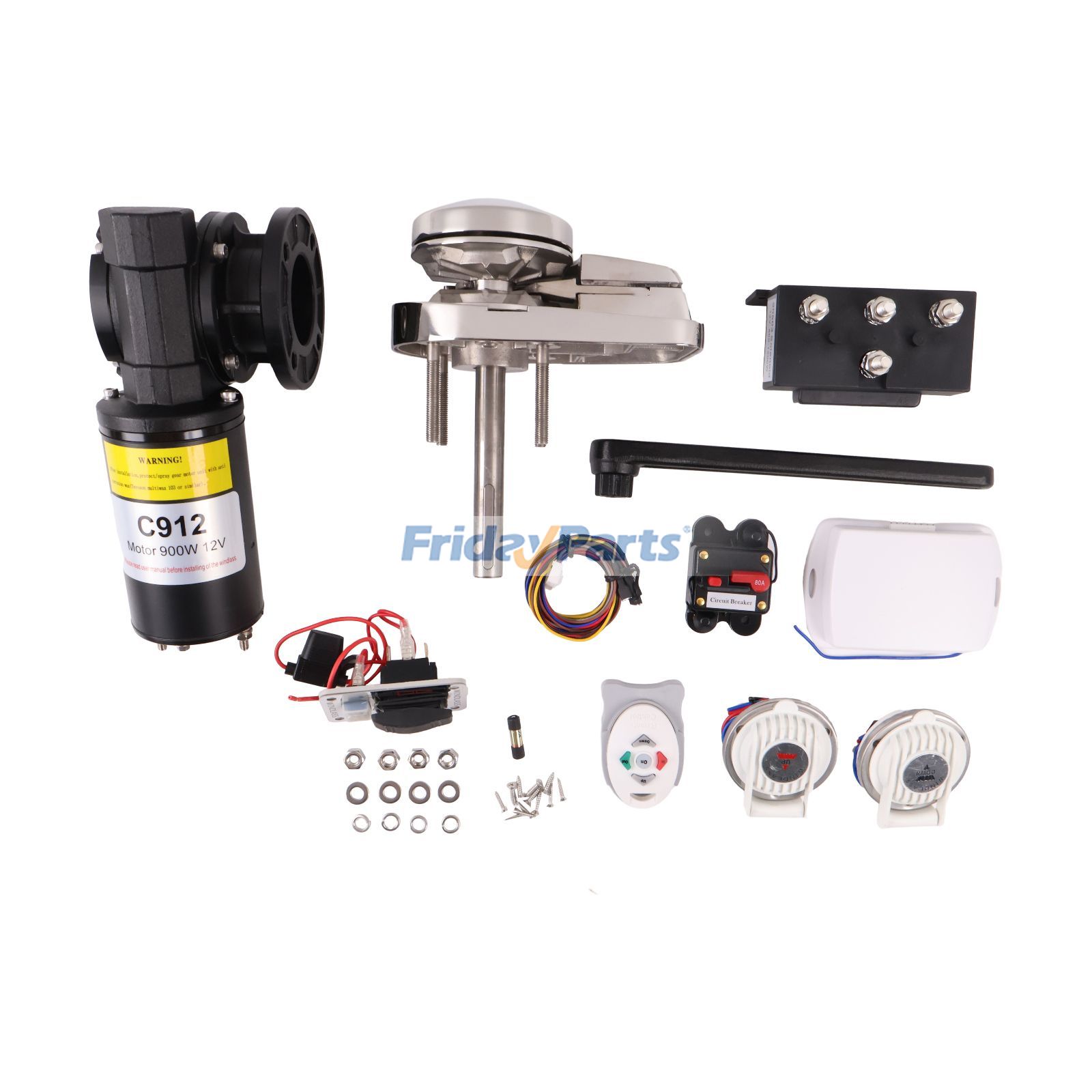 海洋 12V 900W 8MM ボートアンカーウインチ リモートコントロール ウインドラス