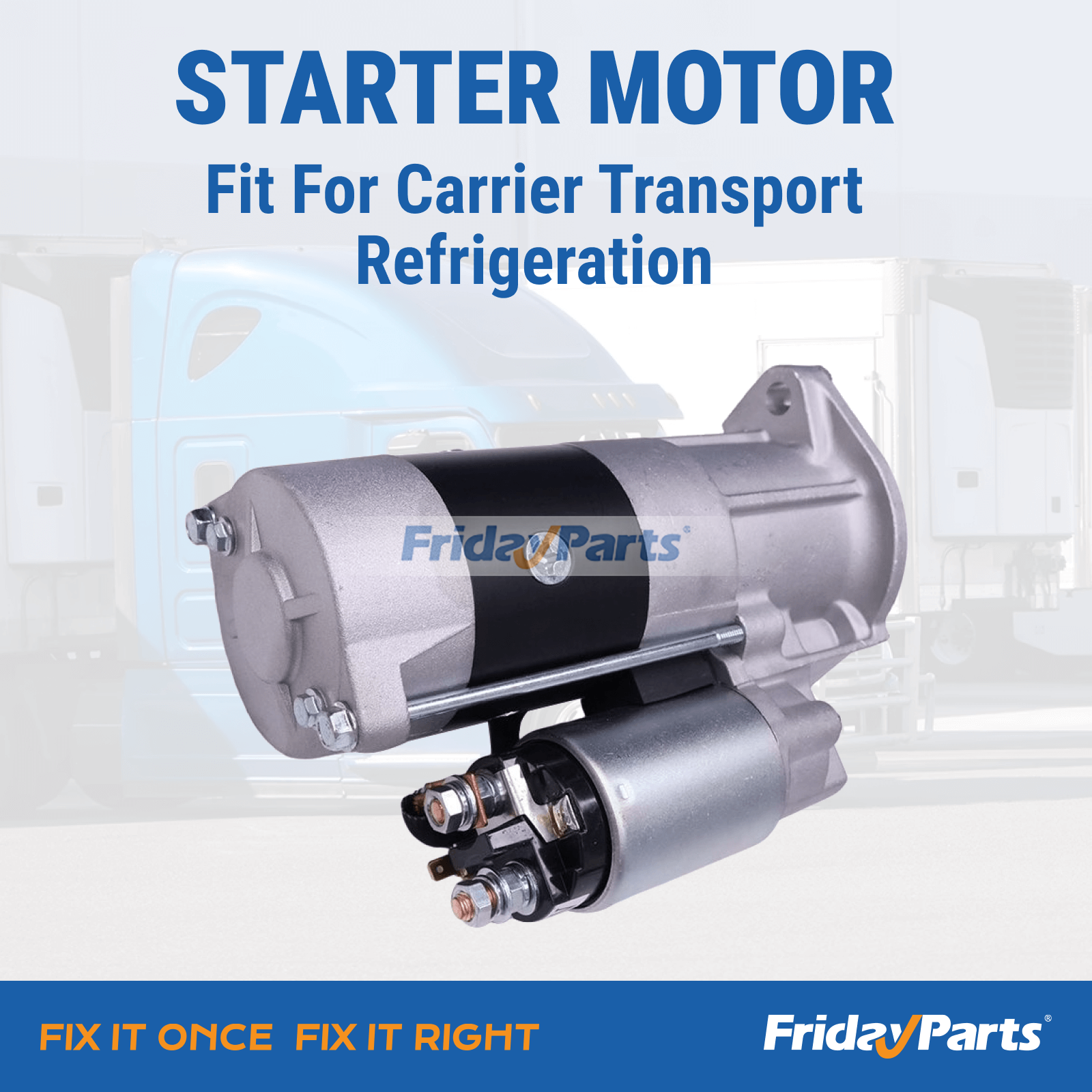 12V Starter Motor Installed on Carrier CT4-134DI Engine