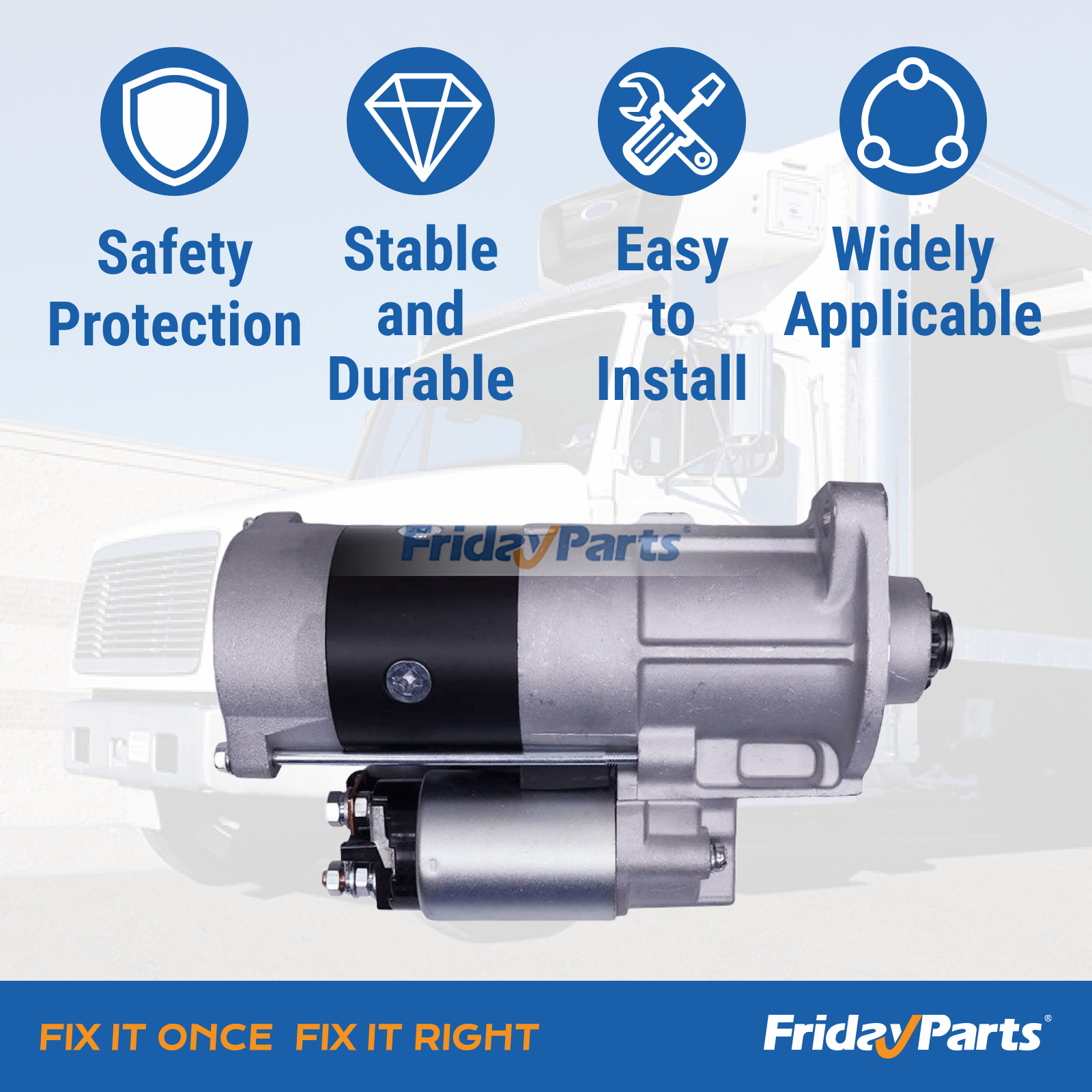 12V 9T Starter Motor with Reliable Starting Performance for Transport Refrigeration Engines