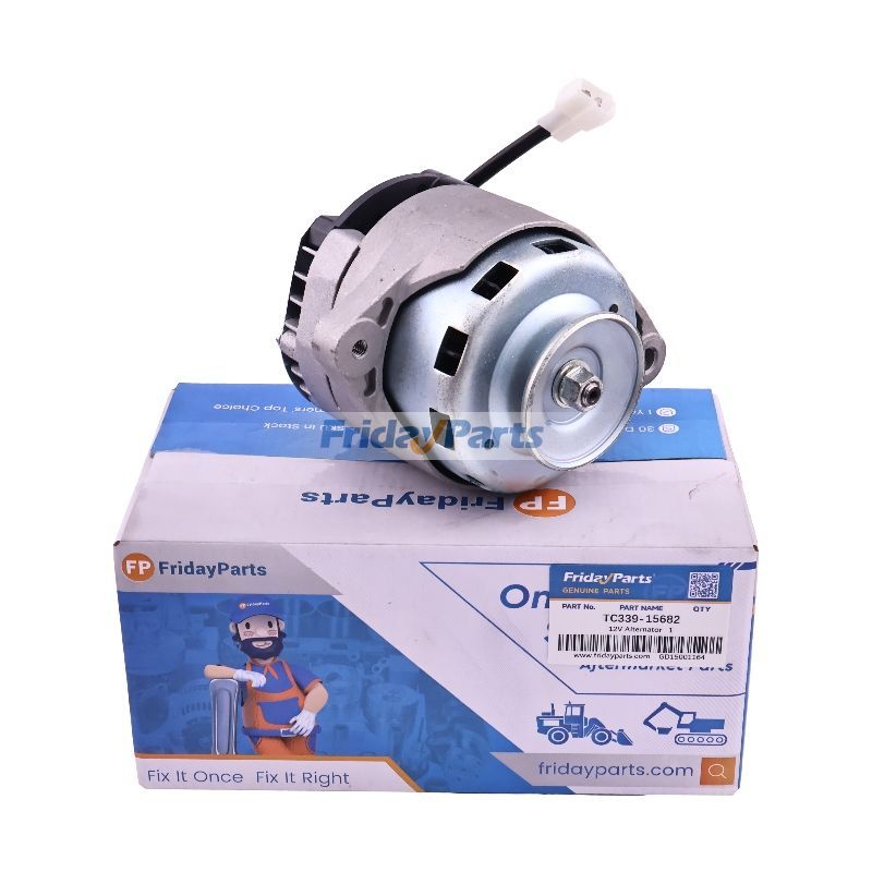 12V Alternator TC339-15682 for Kubota Engine D1703 Tractor L2501D L2501H L2502F L3200DT L3200H L3800DT L4600DT L3068