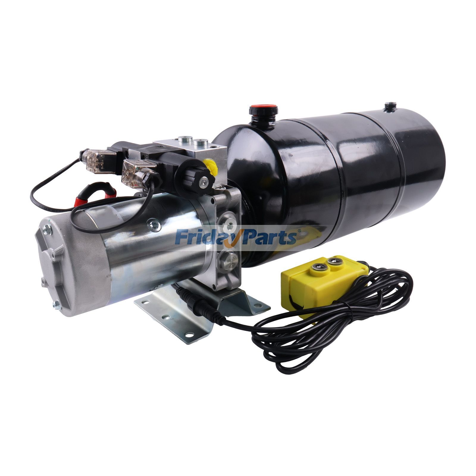 Groupe hydraulique double effet 12 V CC, réservoir en acier de 12 litres avec télécommande HPU-SR-12VDC-DA-12 pour table élévatrice à ciseaux pour remorque à benne basculante