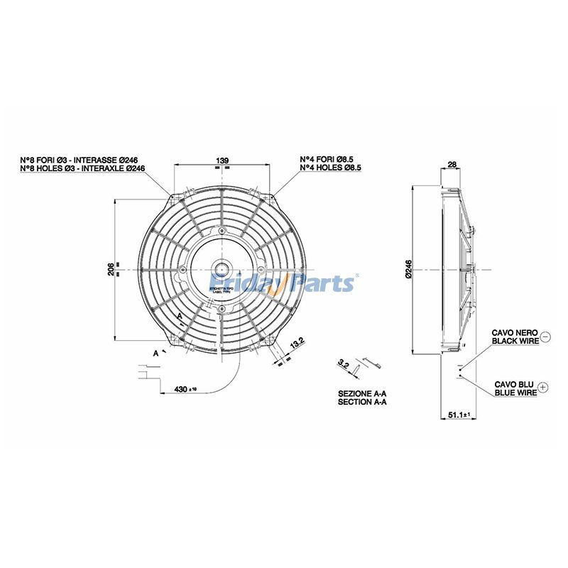Pale de ventilateur pour Réfrigération de Transport Pour Thermo King