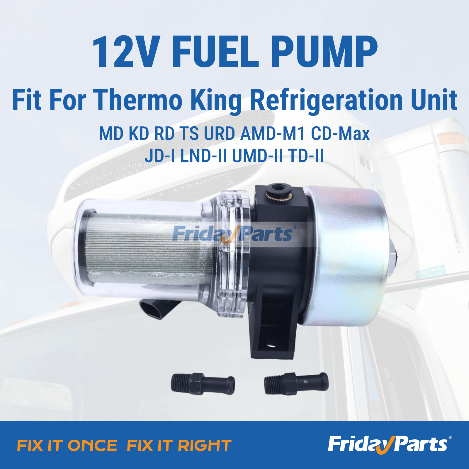 Bomba de combustível 12V 30-01108-03 41-7059 para unidade de refrigeração Thermo King MD KD RD TS URD AMD-M1 CD-Max JD-I KD-II LND-II UMD-II TD-II para Refrigeração de Transporte
