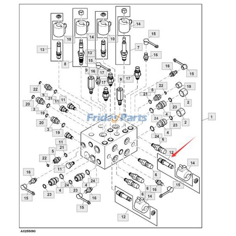 JOHN DEERE用12V ソレノイドカートリッジバルブ S