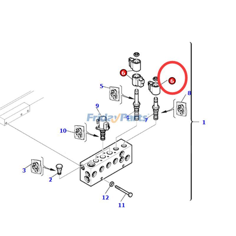12V Solenoid Coil 42N-64-11710 for komatsu Loader WB140-2N WB146-5 WB150-2N WB156-5 WB91R-2 WB93R-5 WB97R-5 WB97S-2 for less