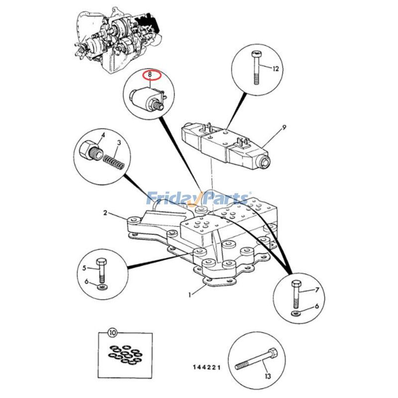  12V Solenoid Valve Backhoe For JCB