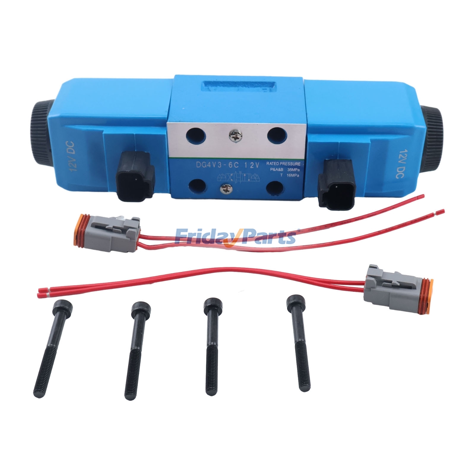 Ensemble électrovanne 12 V avec connecteur à queue de cochon 25/104700 pour chargeuse JCB 3CX 3DX 4CX 214 1400B ITL SS620 PS760 PS720 SS640 PS745