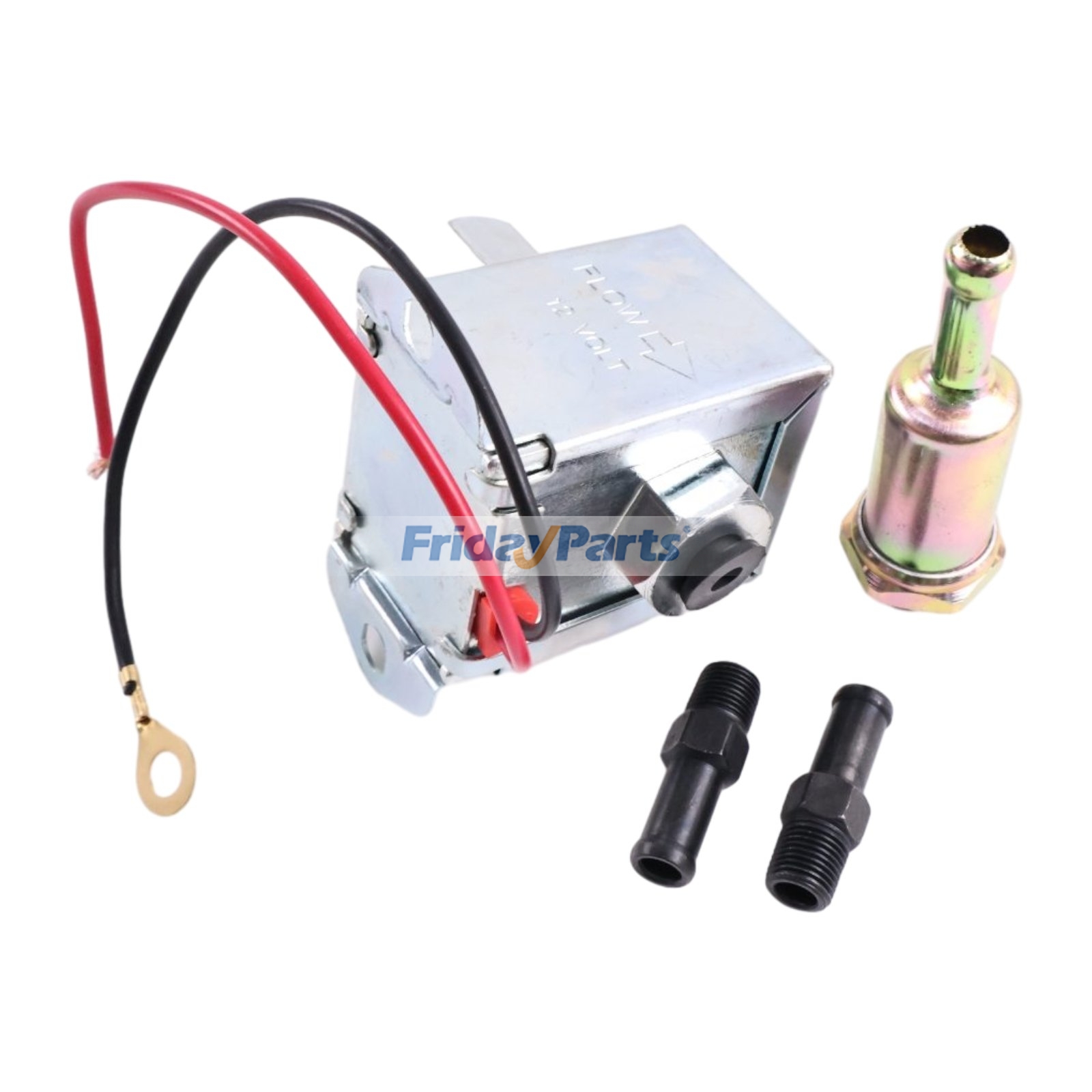 12V Solid State Fuel Pump 1.5-2.5 PSI 17 GPH 12 in 30.48 cm Minimum Dry Lift Replacement for Facet 40163N