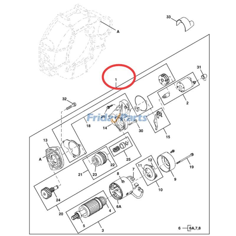 Repuesto Motor de arranque de 12 V AT318141 para motor Yanmar 3TNV88F 4TNV86CT Excavadora John Deere 30G 35D 35G 50D 50G compatible con Excavadora Para JOHN DEERE FridayParts