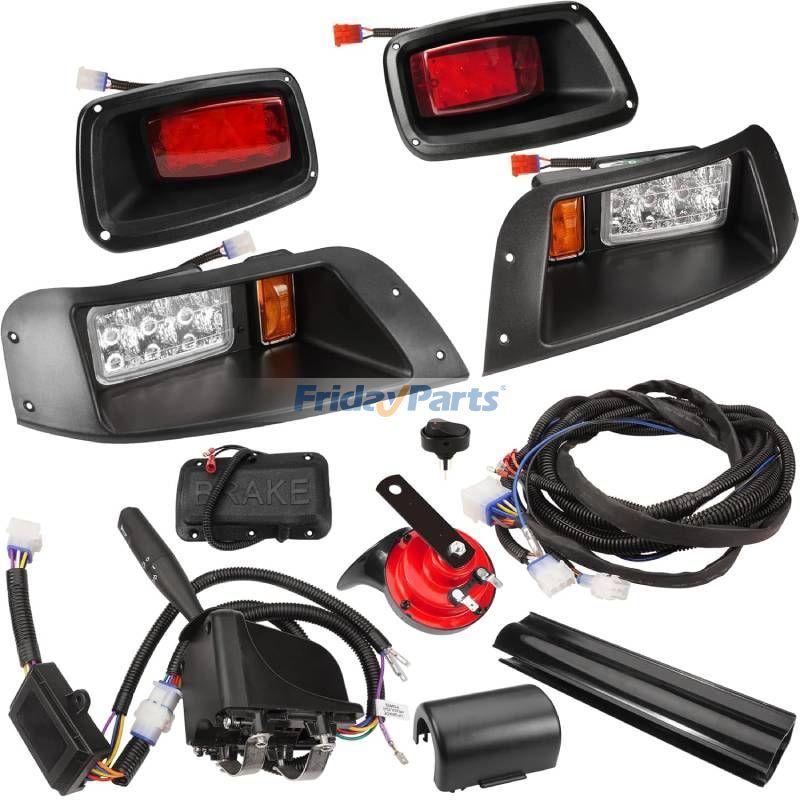 12 V straßenzugelassenes Upgrade-LED-Beleuchtungsset für Golfwagen mit Scheinwerfer, Rücklicht und Blinker/Bremsleuchte für EZGO TXT Gas & Electric 1996–2013