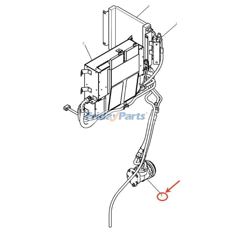 A/C Compressor for Excavator