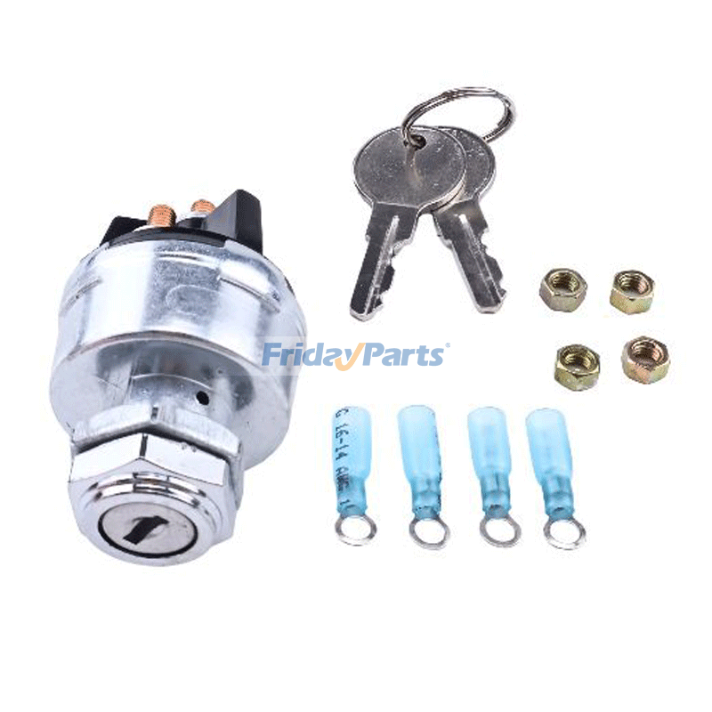 Interruptor de encendido universal de 12 V, 2 llaves estilo GM, 4 posiciones, encendido y apagado, arranque ACC para automóvil y camión de FridayParts