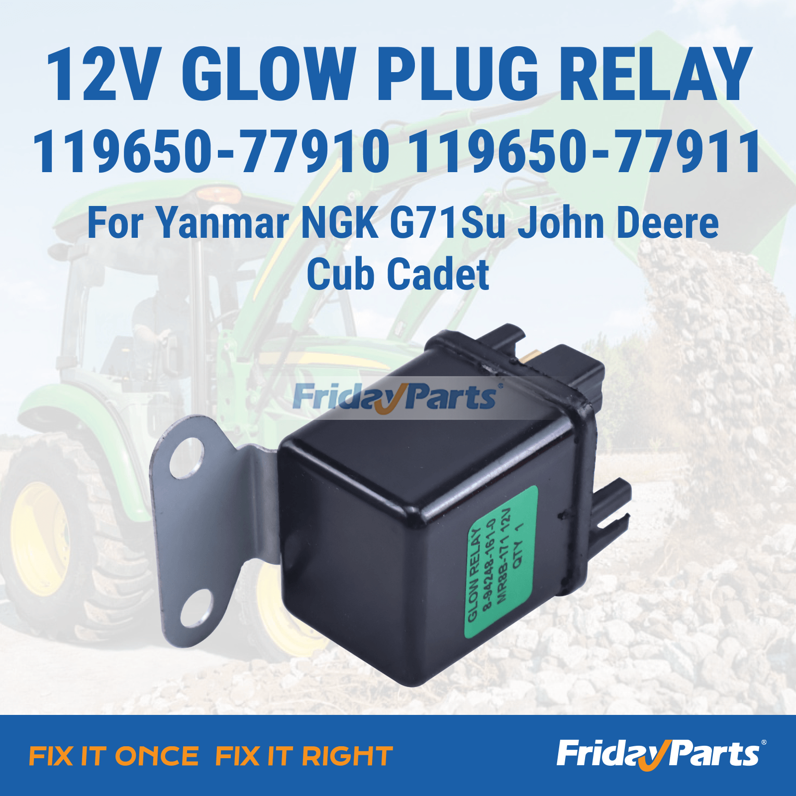 FridayParts 12-V-Glühkerzenrelais NGK G71Su John Deere Cub Cadet