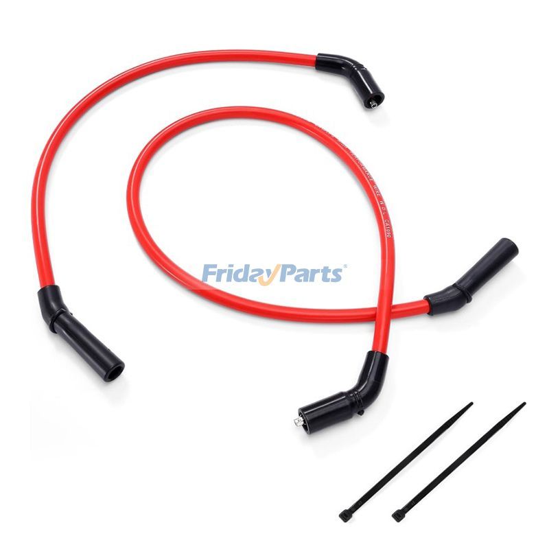 Fils de bougie d'allumage en silicone rouge 10 mm TONS-0915FLH-10MM pour moto Harley Davidson 2009-2016 FLHR Road King