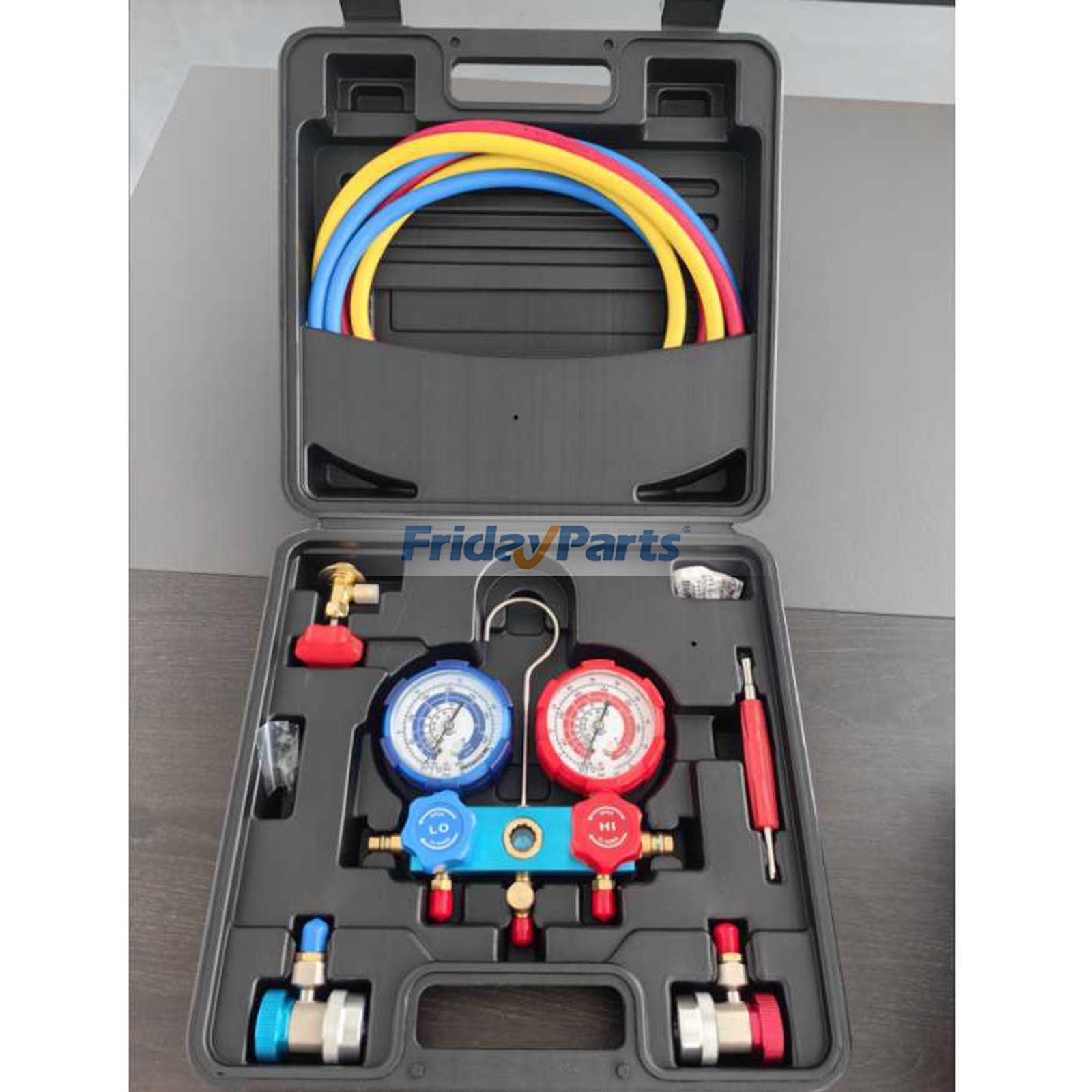 PB Motor Tech 3-Wege-AC-Manometer-Set FQ-9007 für Kältemittel R134A R410A R22 R404A