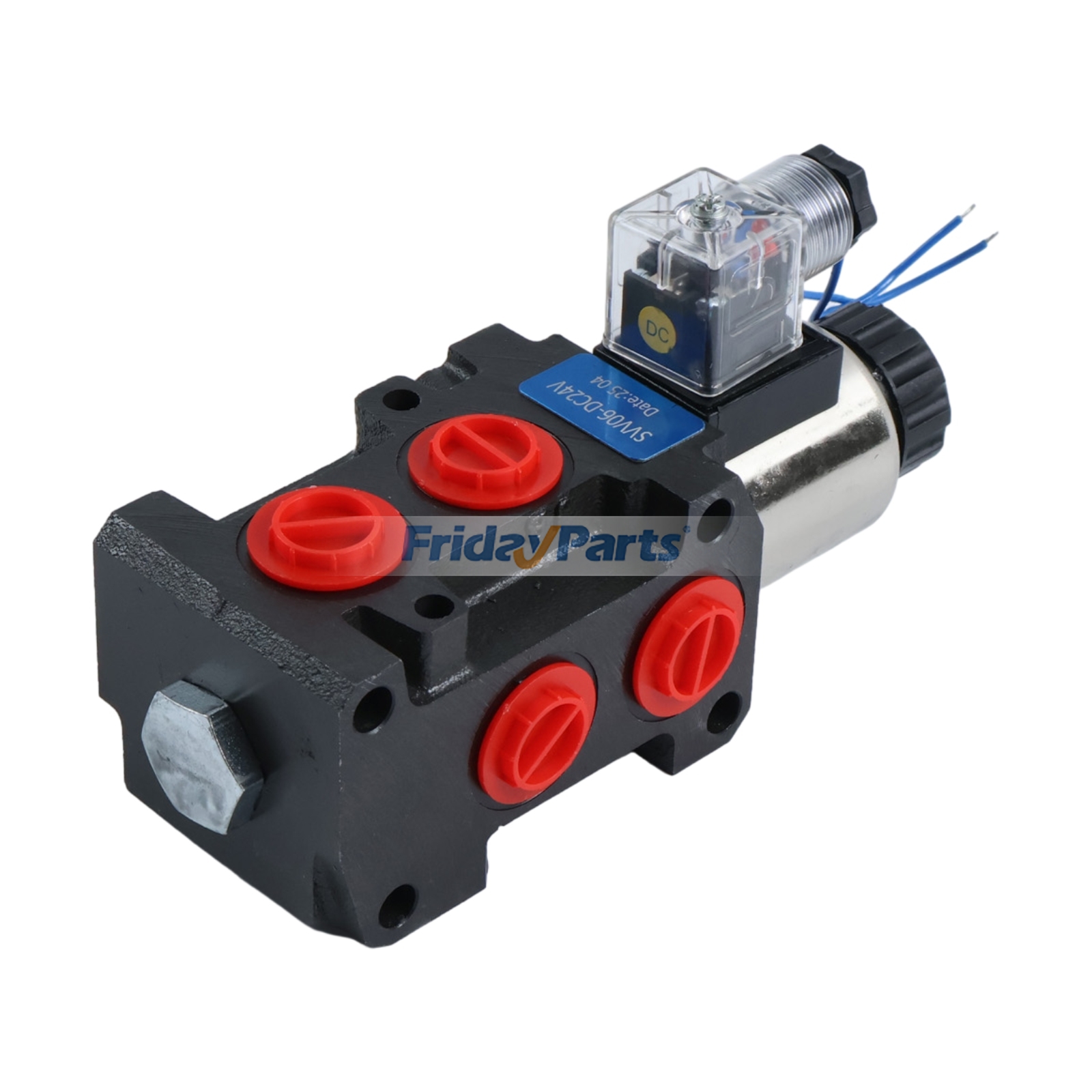 Válvula Seletora Hidráulica Solenoide de 6 Portas e 13 GPM - Substitui a Summit Hydraulics DV50-08S para Escavadora ,Colheitadeira,Trator