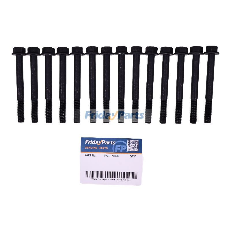 14 Pcs Cylinder Head Bolt YM119810-01200 for Komatsu Engine 3D75 3D76E 3D78AE Excavator PC20MR-2 PC20R-8 PC27R-8