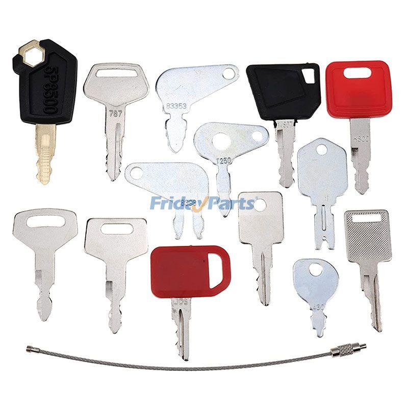 14 Stück Zündschlüssel für JCB, Caterpillar CAT, Komatsu, Bobcat, Hyster, Kobelco, Kawasaki, schwere Ausrüstungfür Lader