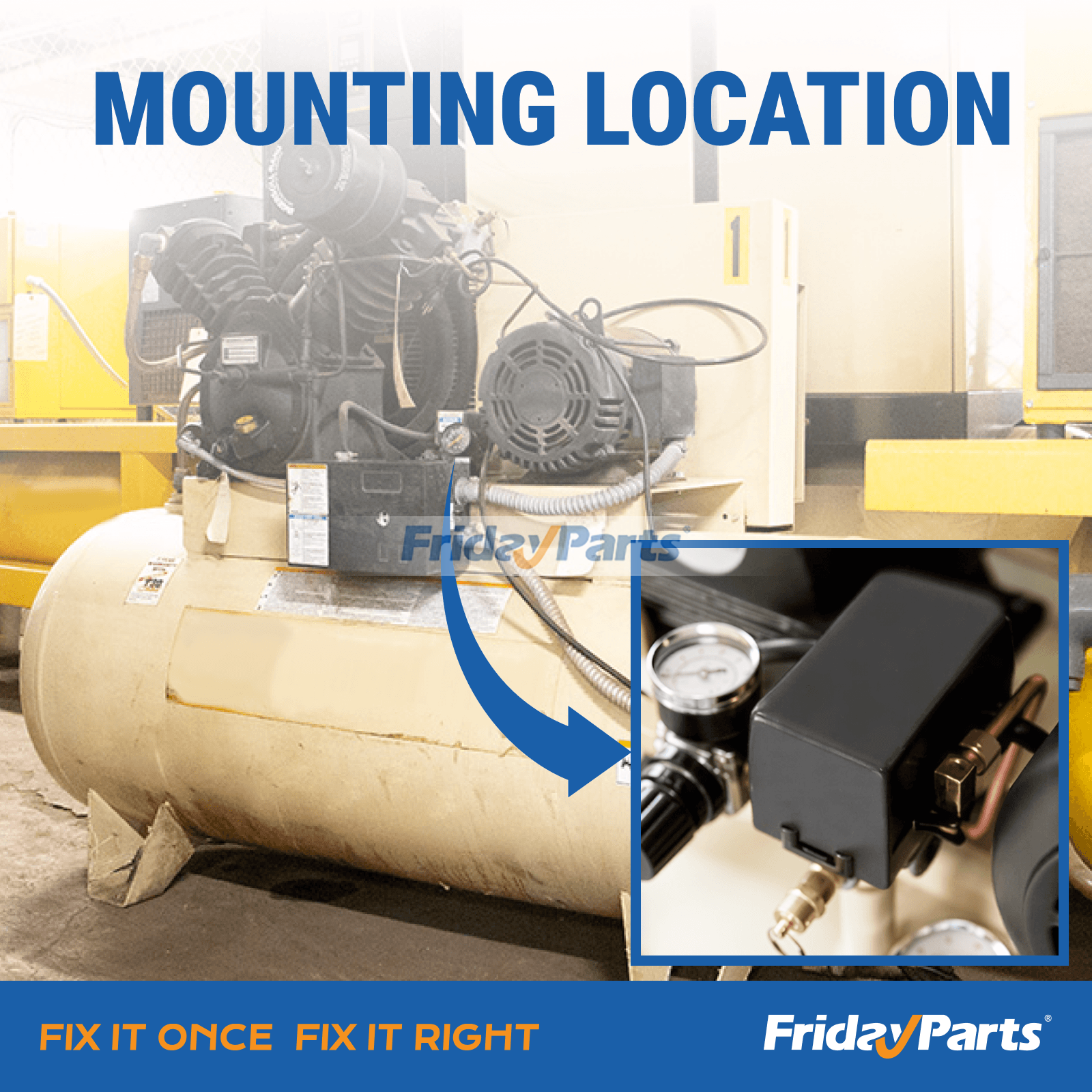 Ingersoll Rand Air Compressor Pressure Switch Replacement Installation Example