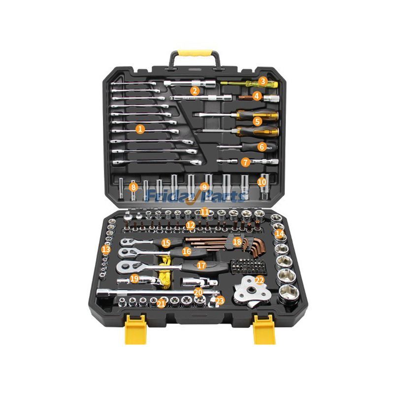 Jeu de 140 clés mixtes à cliquet à dents de corne de haute qualité 45 dents