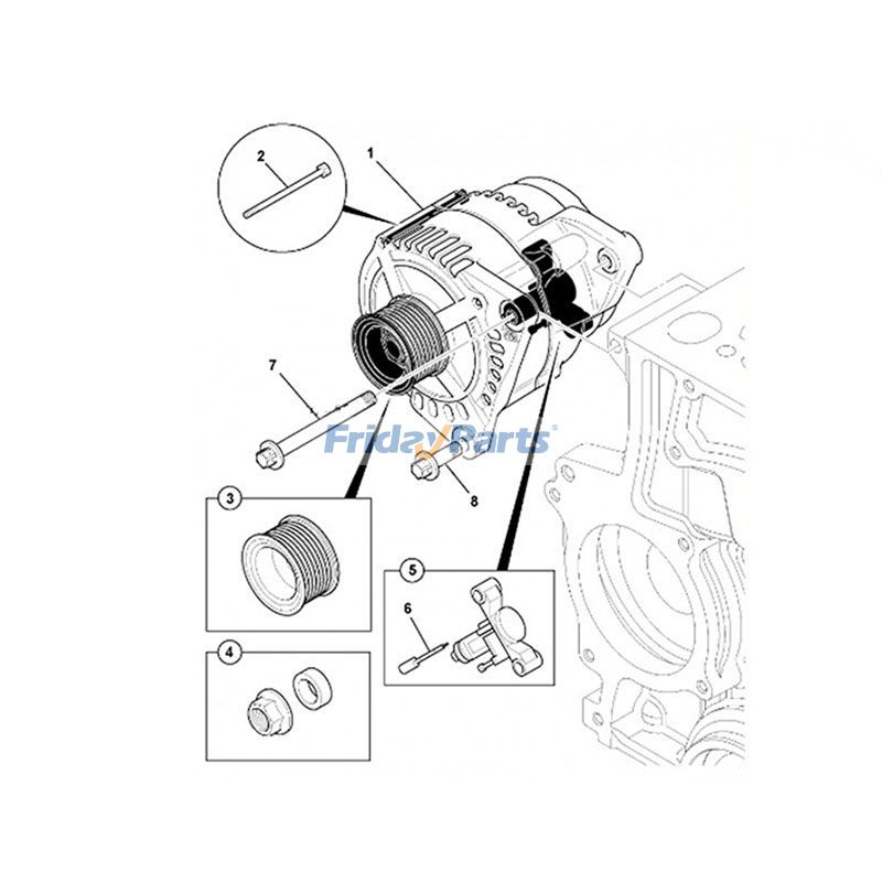 Alternador 14V 95A 320/20172 para empilhadeira JCB Engine Tier III GVF Rough Terrain para Motor,Empilhadeira 