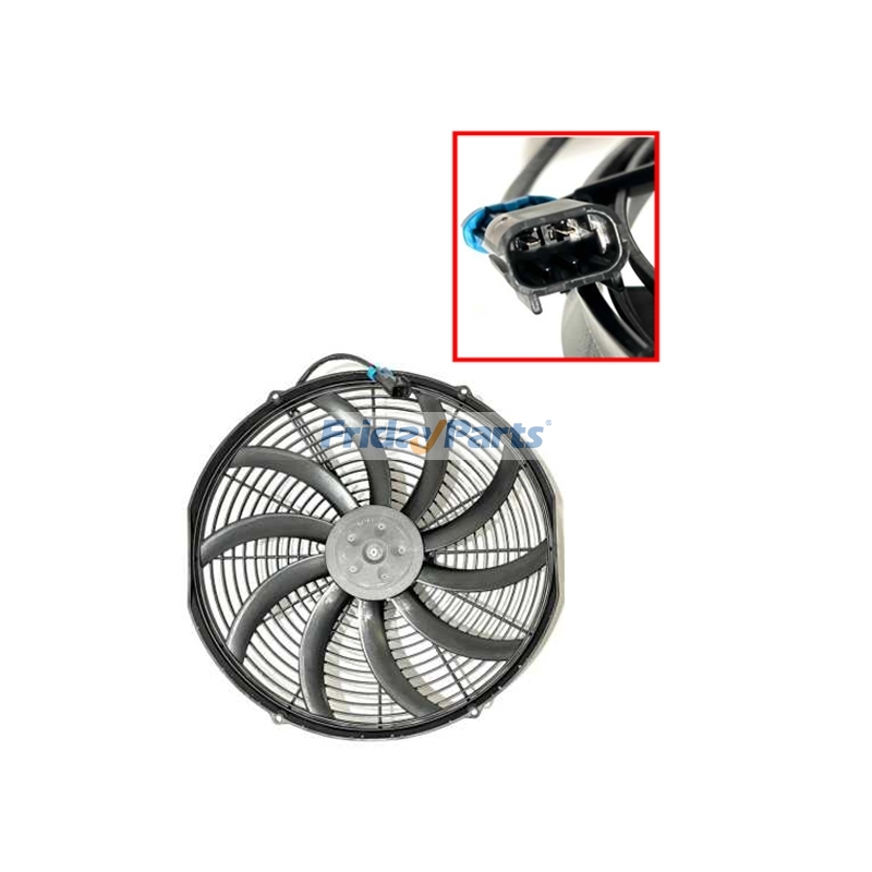 Ventilador de refrigeración para radiador de 16 pulgadas y 12 V, extractor sellado, aspas curvas, 2024 CFM, repuesto para Spal 30102050 y 30102049. para Refrigeración de transporte