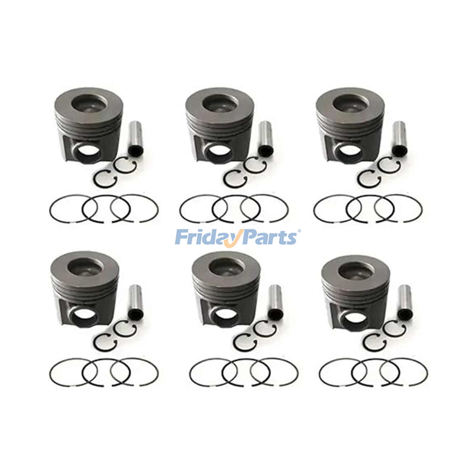 Kit de 6 pistons avec segments 6152-32-2510 pour moteur Komatsu SA6D125E-2 SAA6D125E, pelle hydraulique PC400LC-7, chargeuse WA470-3 WA470-5 WA480-5