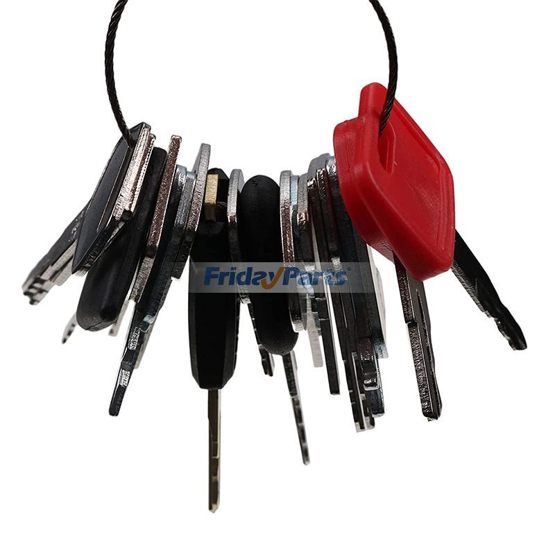 Lot de 18 clés de contact pour équipement de construction lourde CASE Caterpillar CAT Hitachi JCB John Deere Kobelco Komatsu Takeuchi Volvo