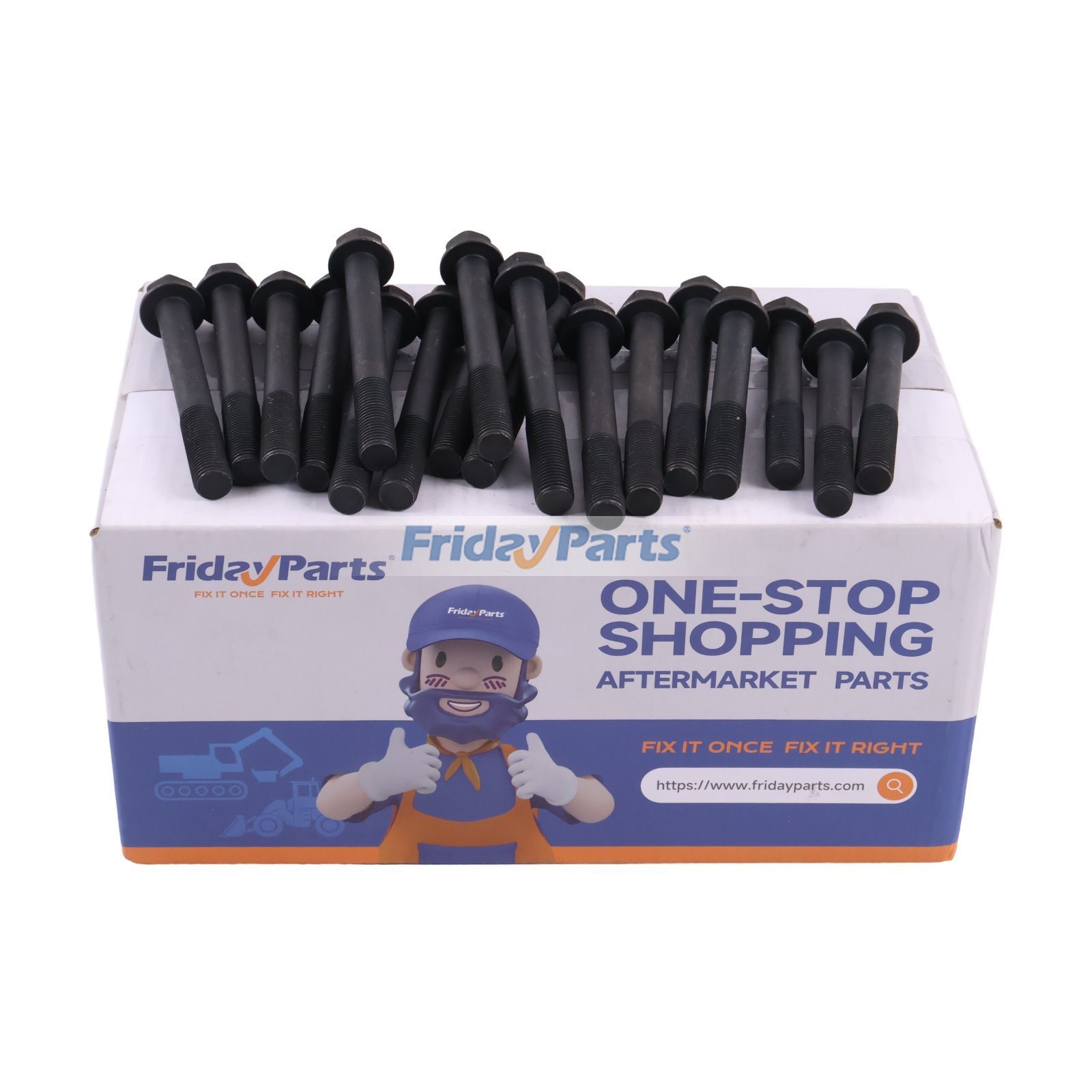 18 Pieces Cylinder Head Bolt 02/630741 for JCB Loader 1CX Excavator 8040 8045 8052 8060 8025CTS 8025ZTS 8027Z