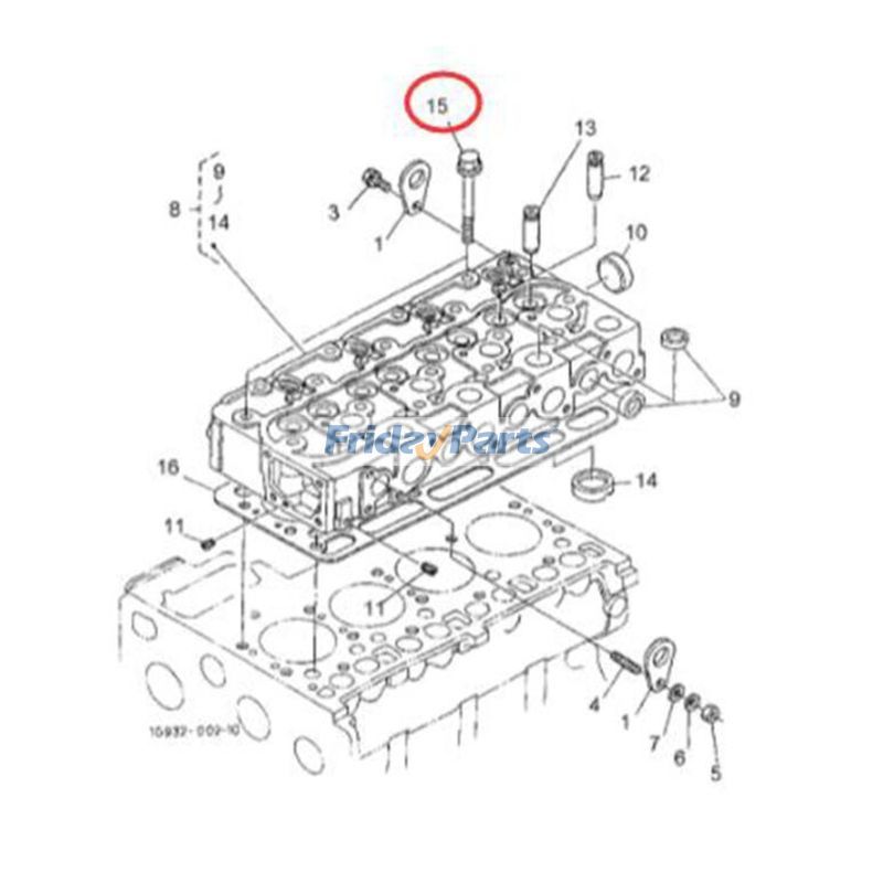 18Pcs Cylinder Head Bolt 19013-03450 for Kubota Engine V2403 V2203 V2003 for less